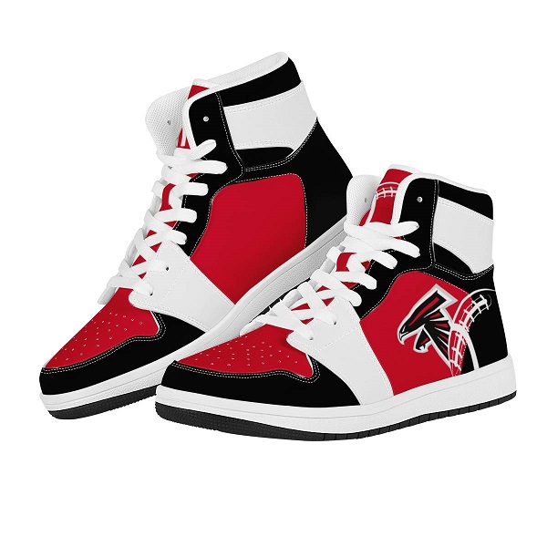 Women's Atlanta Falcons High Top Leather AJ1 Sneakers 001
